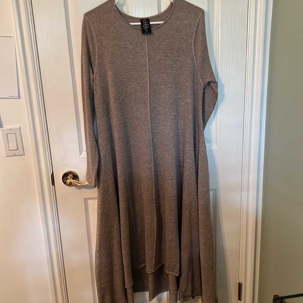 Agnes & Dora Sweater Maxi Dress in Heather Purple and Gray - Size XL/+